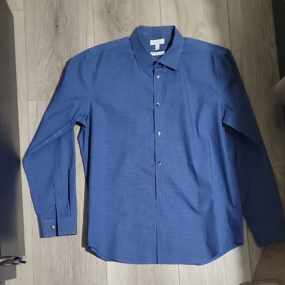 Calvin Klein Infinitecool Classic Blue Dress Shirt Size L - Picture 1 of 2
